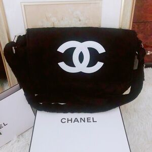 Chanel Beaute Precision bag in black terry cloth